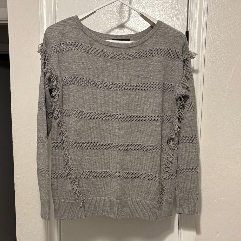 Banana Republic Gray Fringe Sweater